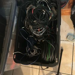 Box Of XLR,1/4, Snakes And MIDI Connectors