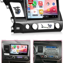 XGU 8Core 4+64G Stereo for Honda Civic 2006 to 2011 Radio CarPlay Android Auto, 10.1" Touch Screen for Civic 2009 Car Play,FM/RDS,DSP/EQ,BT,GPS Navi,5
