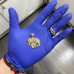 14K Gold Elephant Pendant 