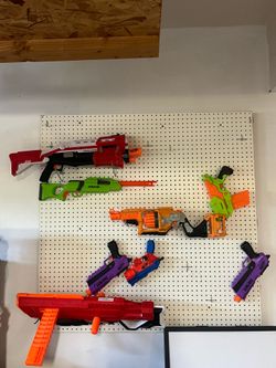 Nerf Guns and Storage Display Board with Hooks