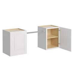 Mill's Pride White Laundry Cabinet and Pole Set LP60-GVW, Open Box Never Used