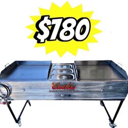 2 24" Griddles With 3 Warming Trays | Includes Hose With Regulator