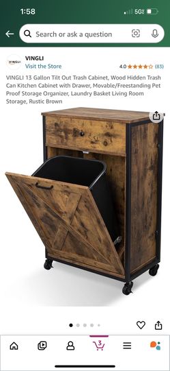 13 Gallon Tilt Out Trash Cabinet,