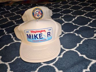 Washington state centennial license plate snapback, hat  RARE 80s