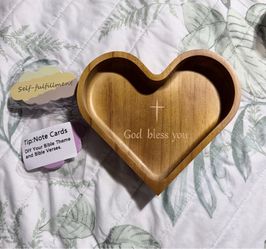 Prayer bowl-heart- w/ Bible verse