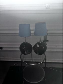 Table and two working lamps