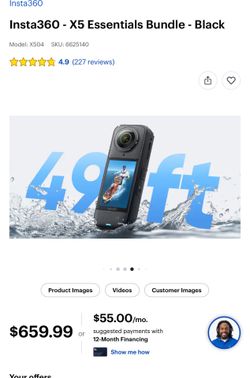 Instant 360 essential bundle Black , like brand new $500 OBO