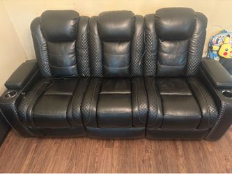 Black leather couch