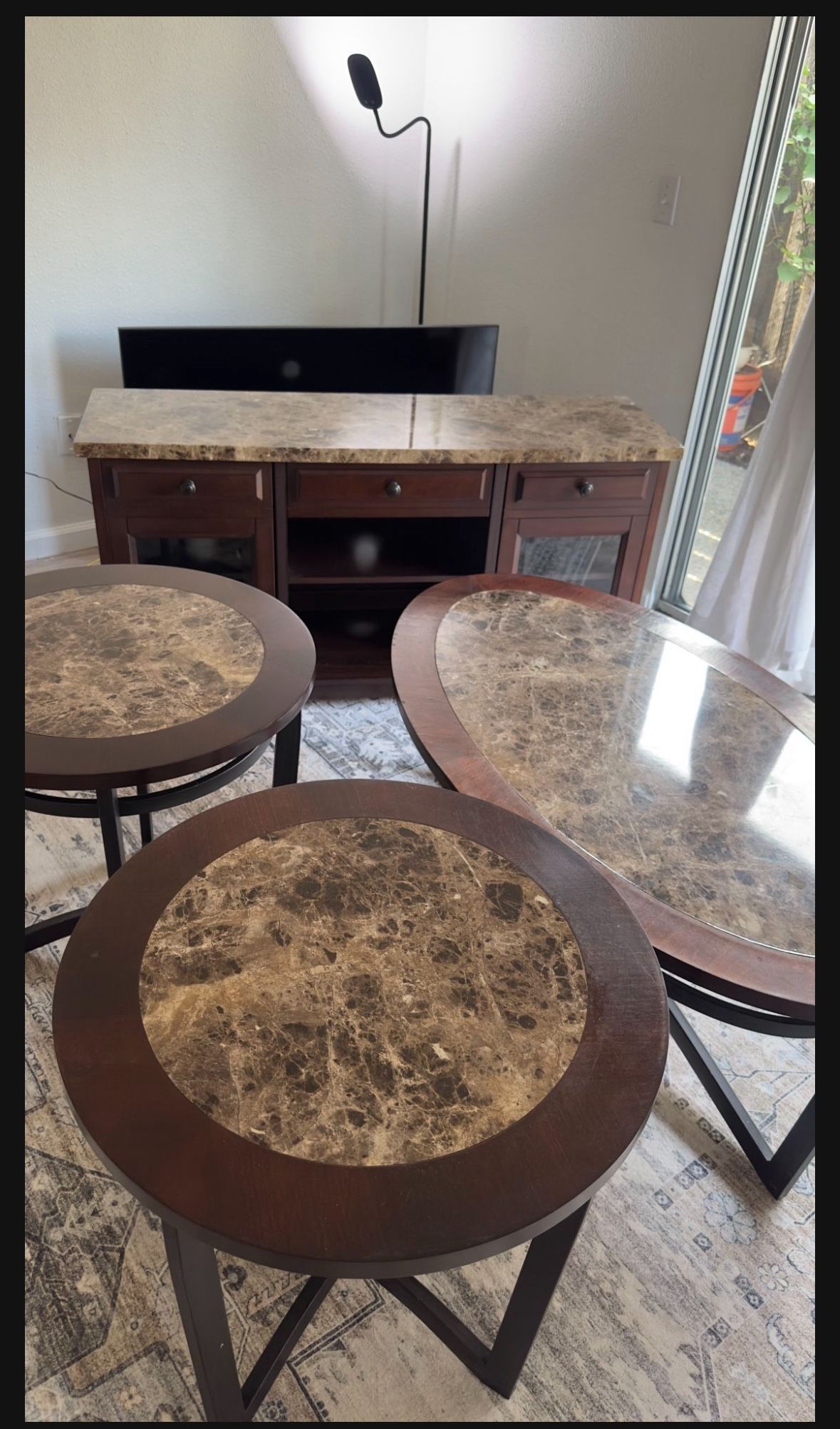 Tv Stand ,Coffee Table And Two Side Table( Full Set)