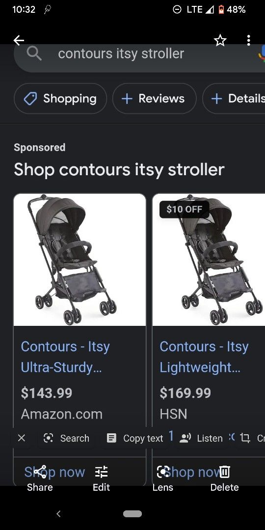Contours Itsy Stroller NeW 