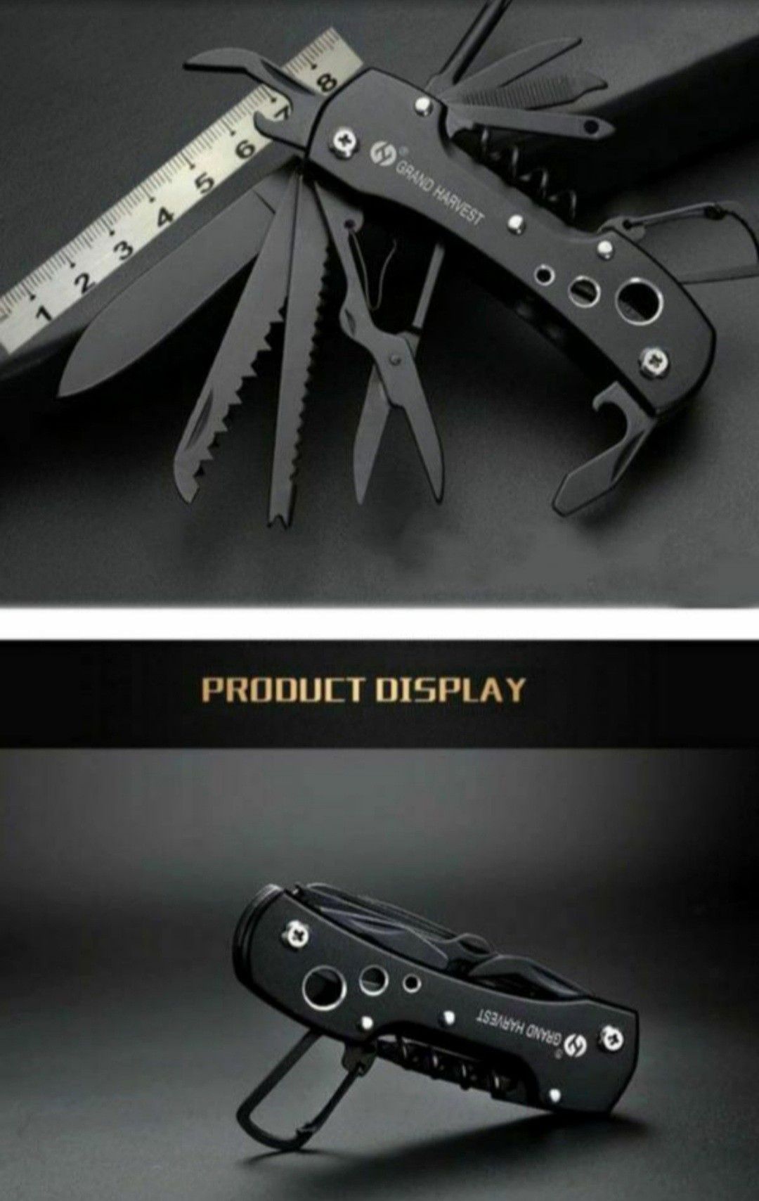(5) Multi-Functional Swiss Style Folding Knife Stainless Steel