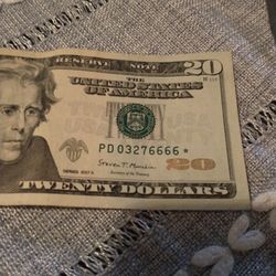 Semi-rare $20 Bill Star Note