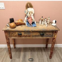 Foyer table and matching clock. 