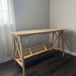 Wooden Desk With Shelves 