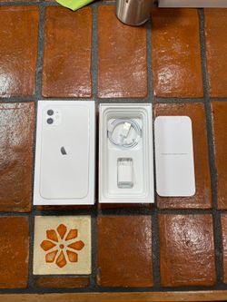 iPhone 11 (BOX ONLY) with Charger And Accessories- White