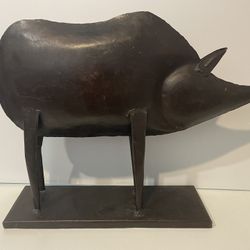 PIG METAL STATUE