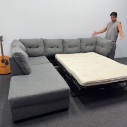 Marleton 2 pc Sectional Sleeper Couch with Chaise - Can Deliver