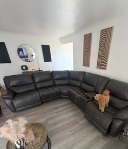 Dark grey couches