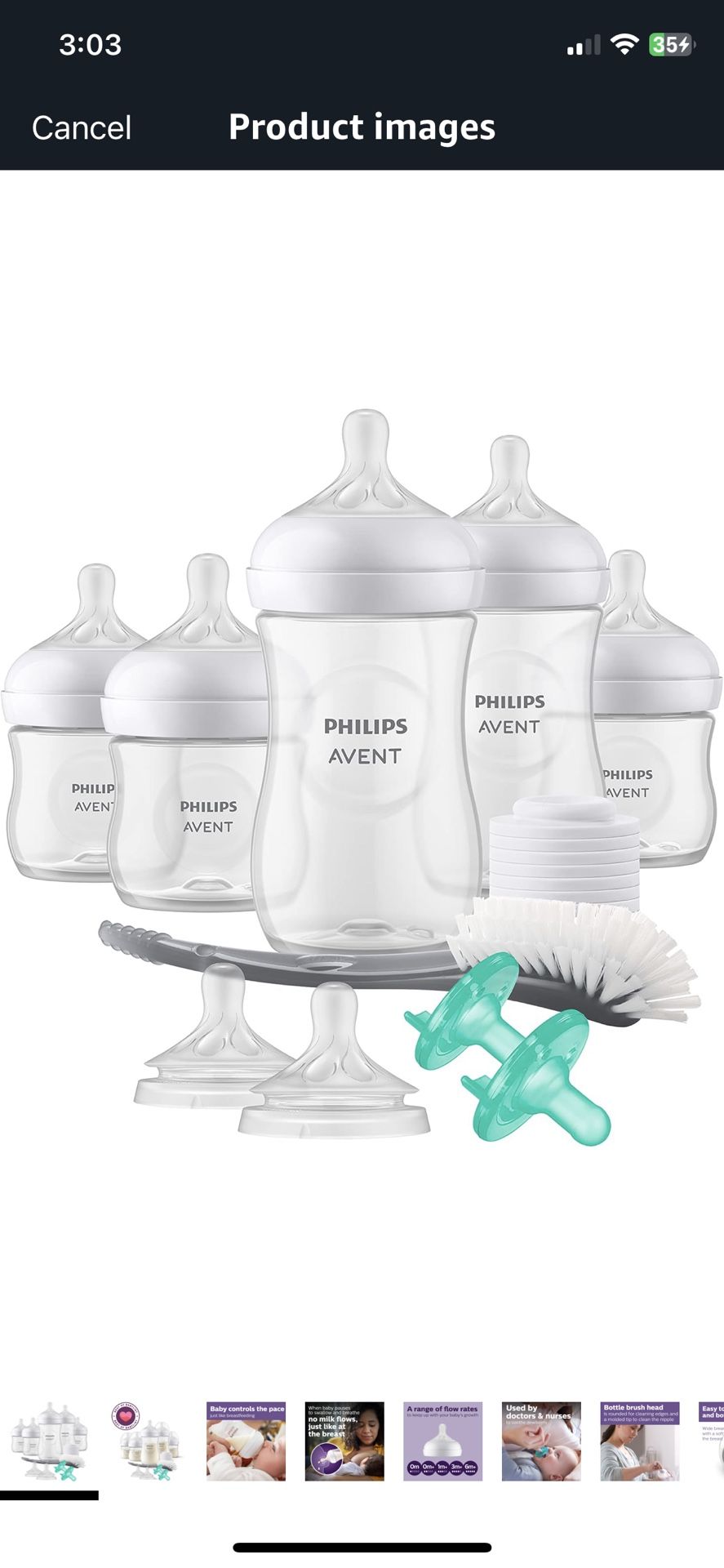 Glass Baby Bottle Set