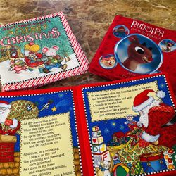 (3) Cloth Christmas Books / Bright Very Unique - PRICE IS FOR ALL
