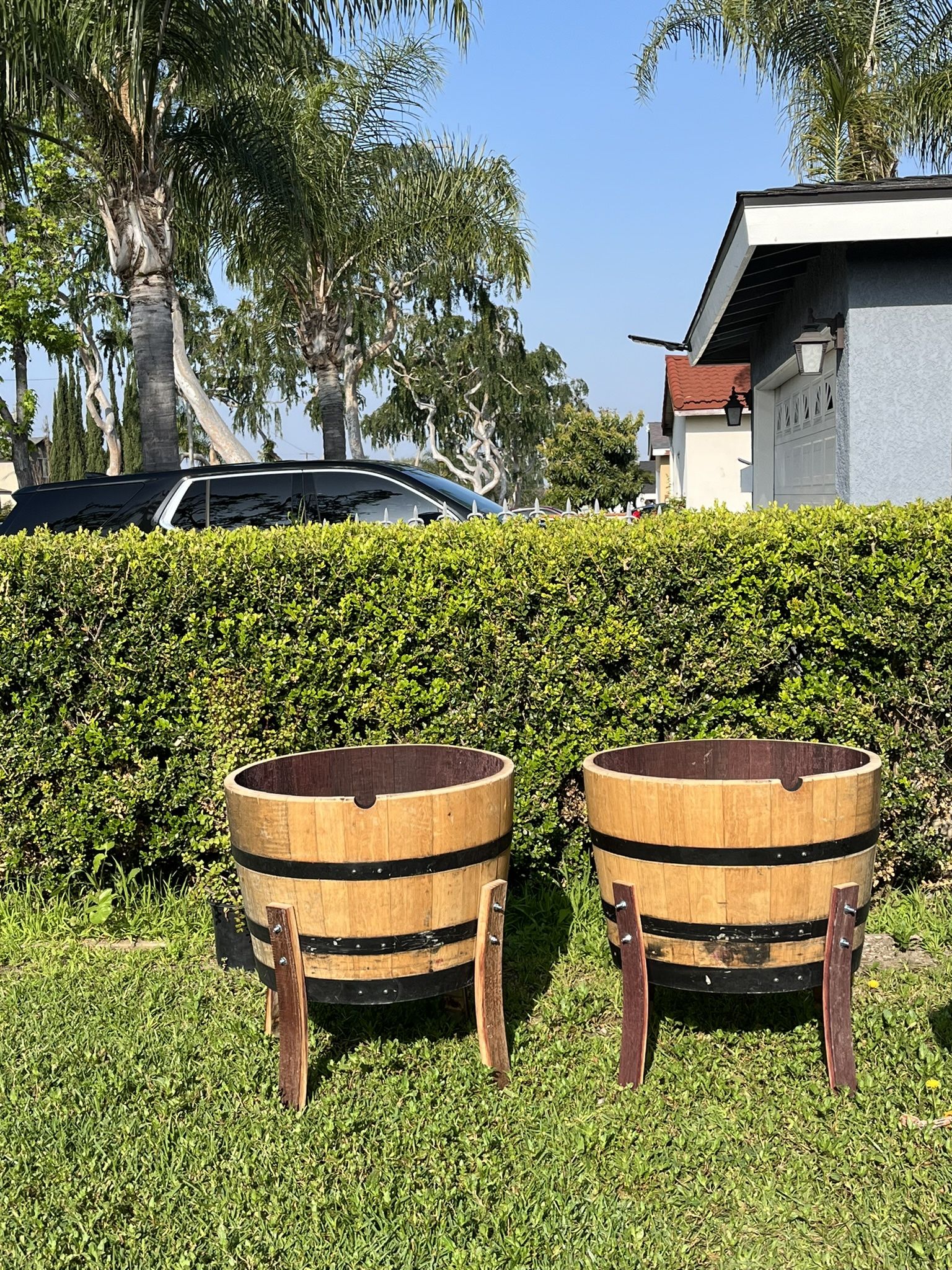 Raised Wine Barrel Planters for Sale in Hacienda Heights, CA - OfferUp