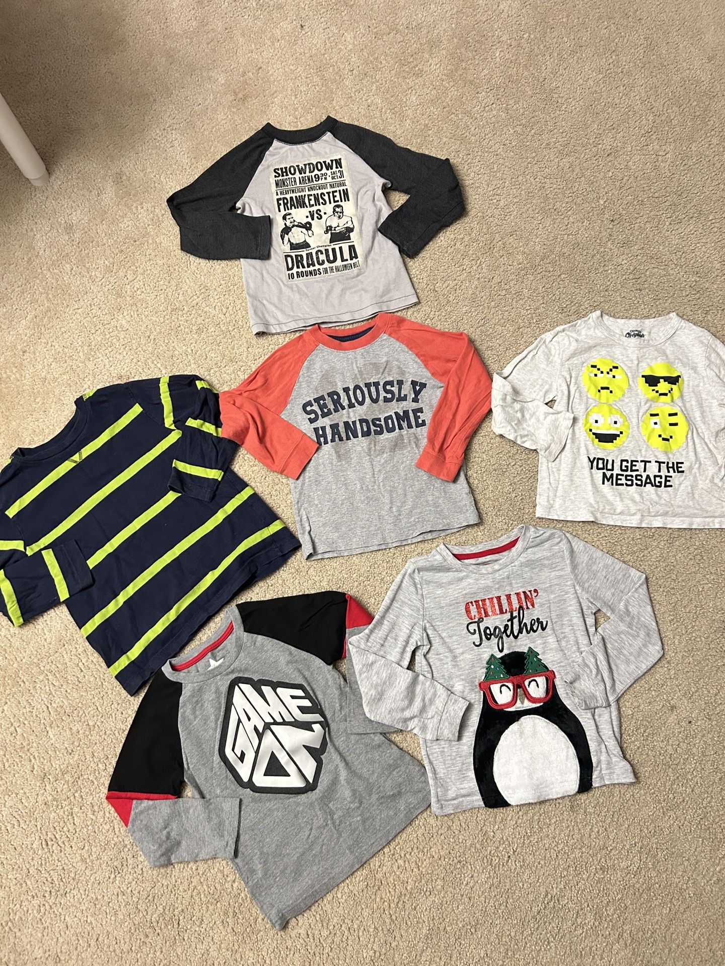 Boys long sleeved tshirt 6 pack bundle size 4T