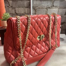 Women’s Red Quilted Crossbody Purse