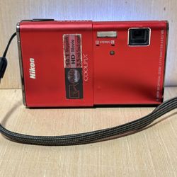 Nikon CoolPix S80 Digital Camera Red 14.1MP Touchscreen HD Tested Good Read Info  