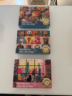 Set of 3 Jigsaw Puzzles 500 Pieces Each