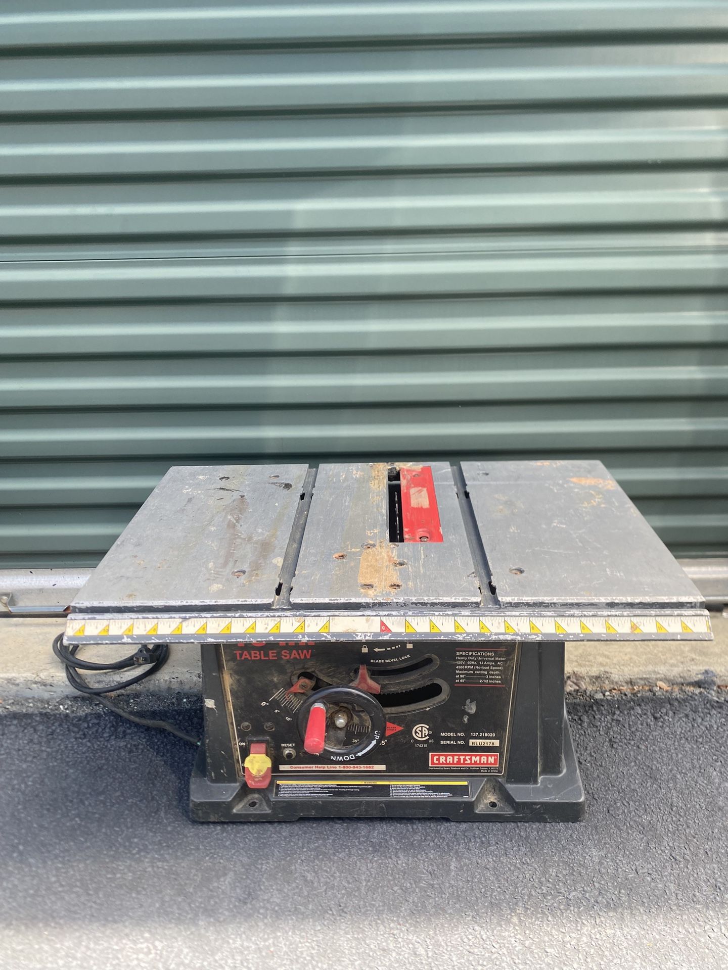 Craftsman 10” Table Saw