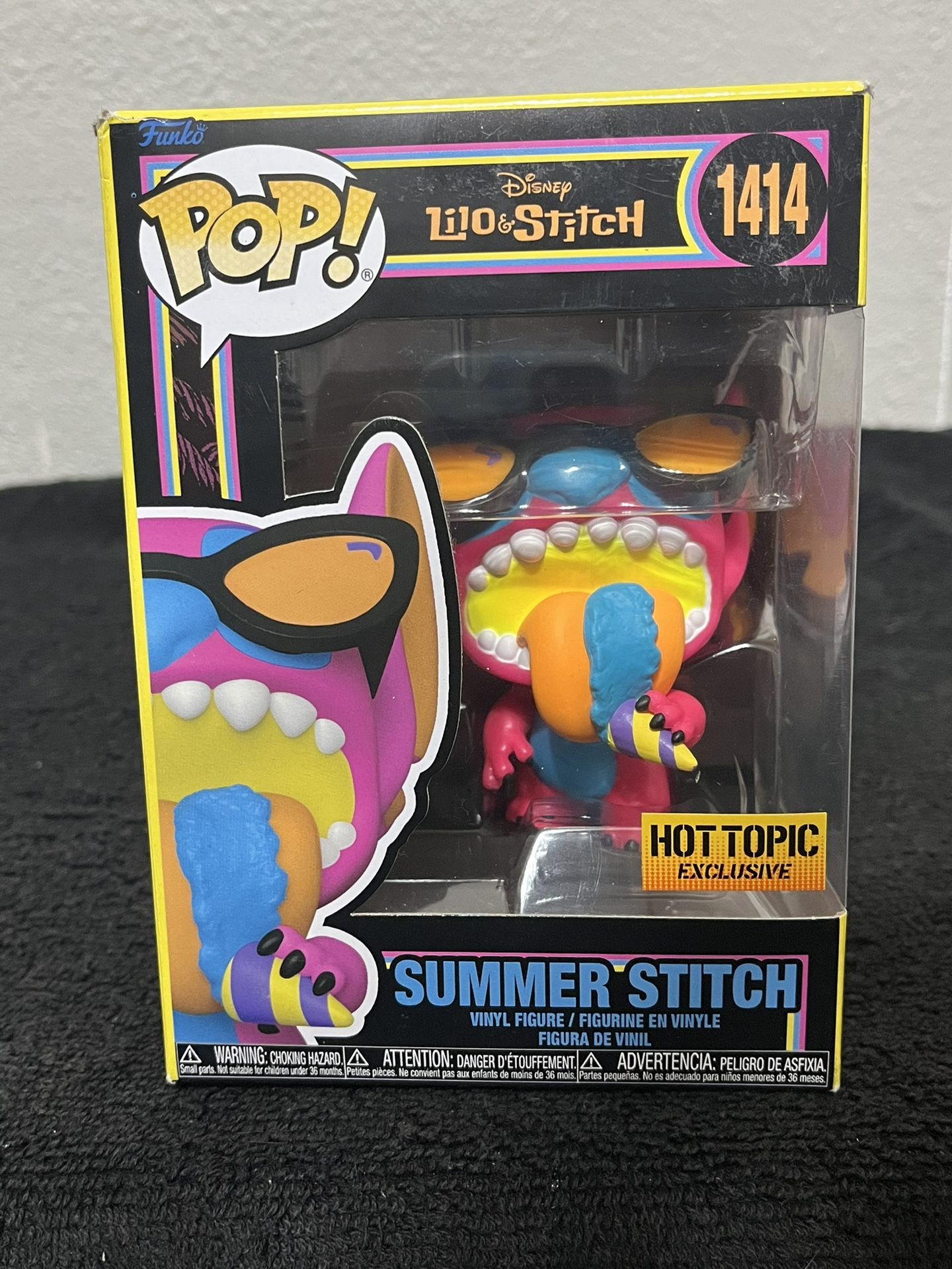 Disney #1414 Funko Pop! Summer Stitch (Black Light)