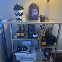 Gold And Mirror Bar Cart 
