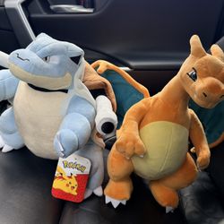 Charizard and Blastoise  Soft Plush 12”  Collectibles 