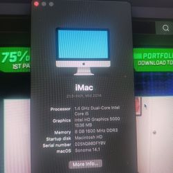 imac 21.5 inch Mid 2014 used in great working conditions. 