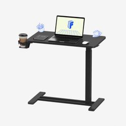 Height Adjustable Side Table Overbed Table - Black 