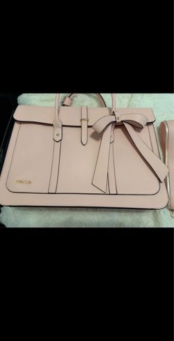 Mosiso Pink Structured Handbag with Bow