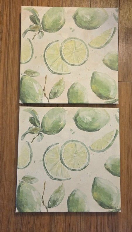 Lime Canvas Wall Art Set
