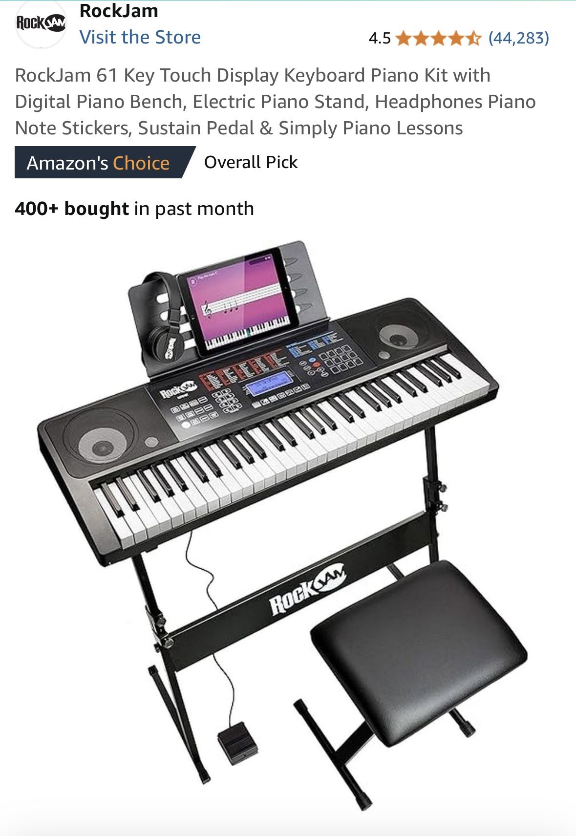 61 Key Touch Display Keyboard Piano