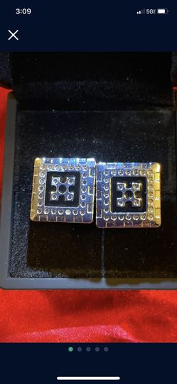 accessory for men men's cufflinks made of metal with black enamel