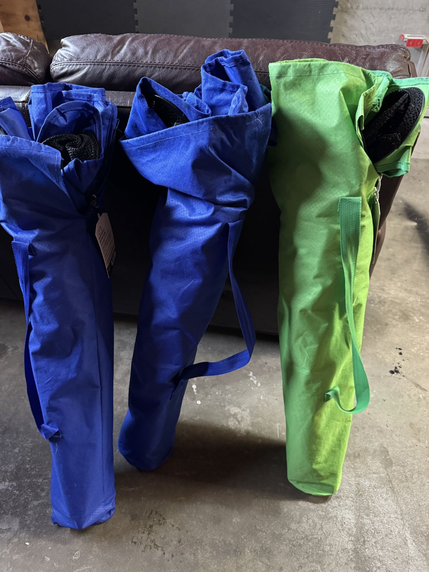 Free Camping Chairs - Total of 3 (1 Green, 2 Blue)