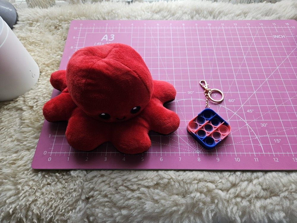 Reversible OctoPlush Plushie + Bubble Popper Keychain Freebie