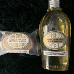 New L’Occitane Almond Shower Oil And Exfoliating Soap