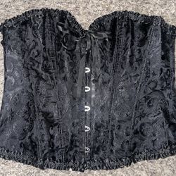 Black corset Top Toes In The Back SIZE LARGE 
