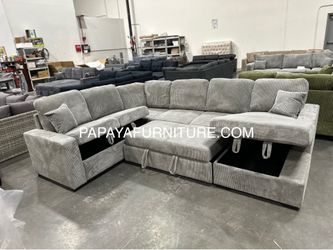 120” Large Sectional Sofa with pull-out bed, Sectional, Gray Couch, Grey Sectional, Sofabed, Sofa bed, Sleeper Sofa, Sofa, Couch, Sectionals, Sofa wit