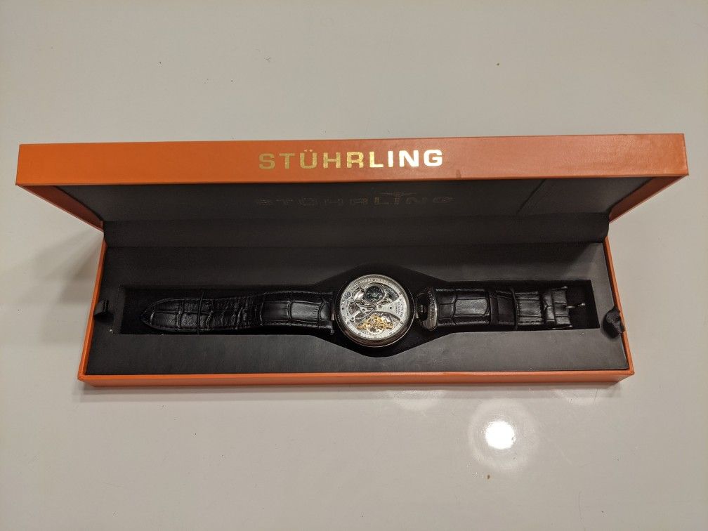 Stuhrling Emperor's Grand DT 3920 Automatic 46mm Skeleton in excellent condition