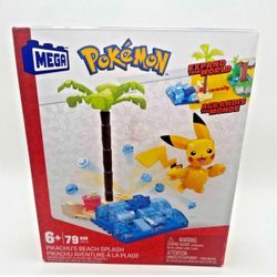 New! Sealed Mega Pokemon Pikachu's Beach Splash 79 pc Building Set 2022