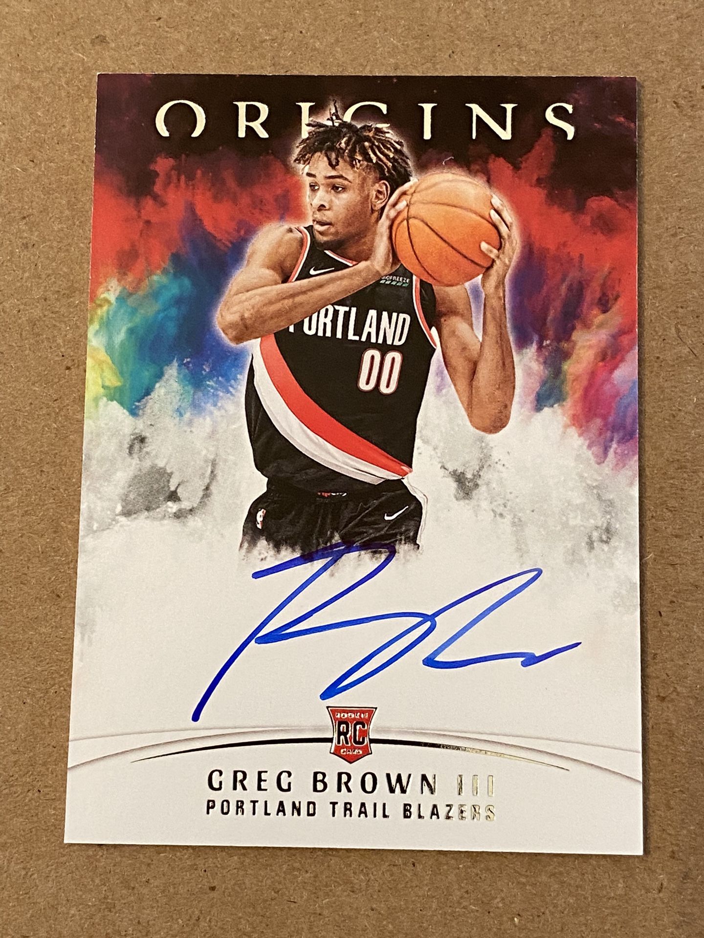 Portland Trailblazers 2021-22 Panini Origins - Greg Brown III - On-Card RC Auto SP 