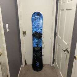 Snowboard with Bindings - Size 163cm