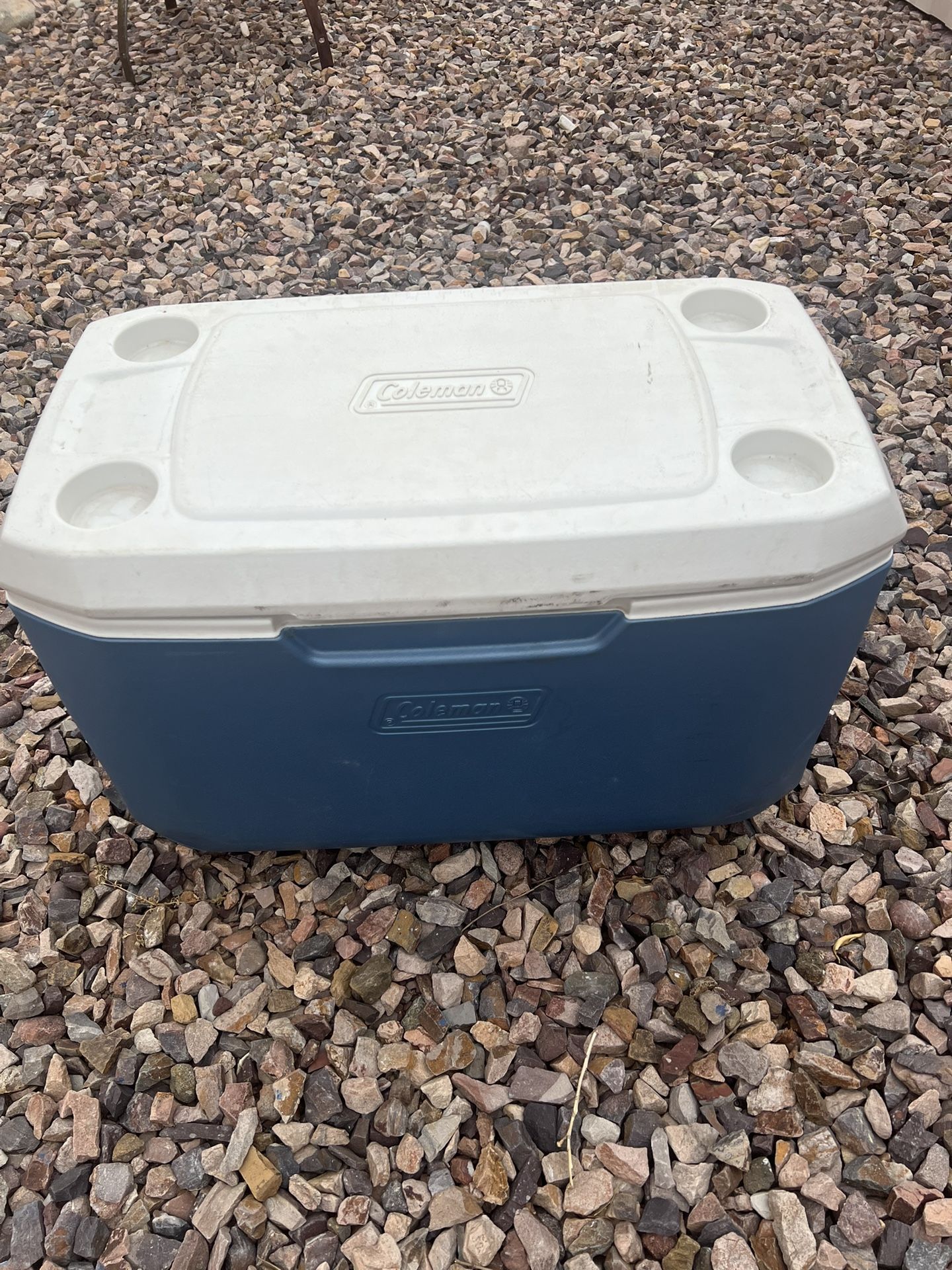 Coleman Blue and White Hard-Sided Cooler