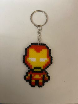 Iron Man Perler Bead Keychain